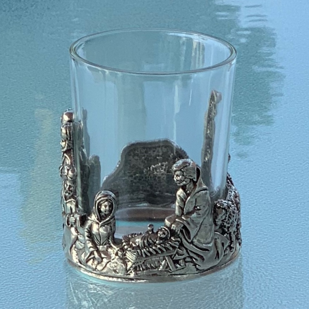 Pewter Nativity Scene Votive Candleholder BSD Bob Siemon Designs